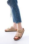 P-101 Bej Günlük Birkenstock Kadın Terlik